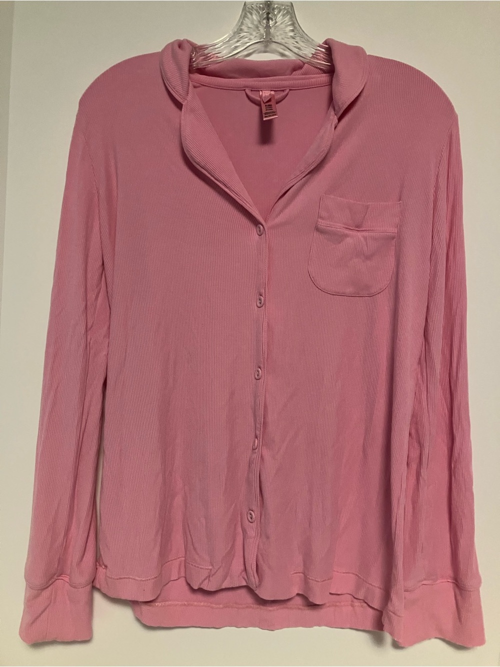 SKIMS Pink Button-Down Hooded Long Sleeve Top